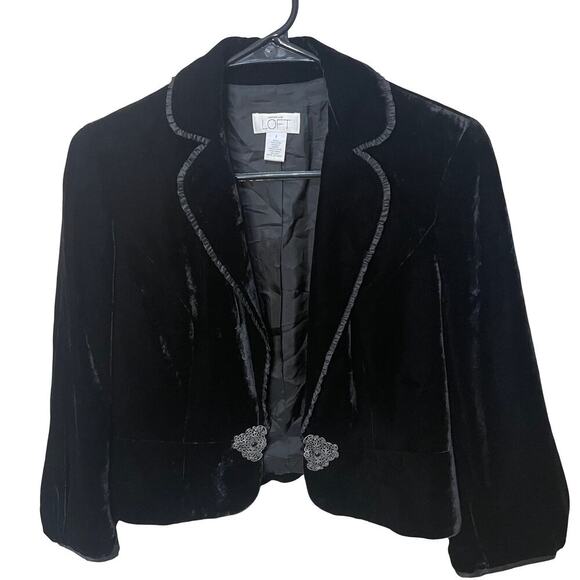 Ann Taylor Velvet Black Blazer Jacket - Picture 1 of 7